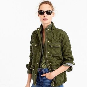 J.Crew Quilted Field Jacket Small Olive Green NWOT